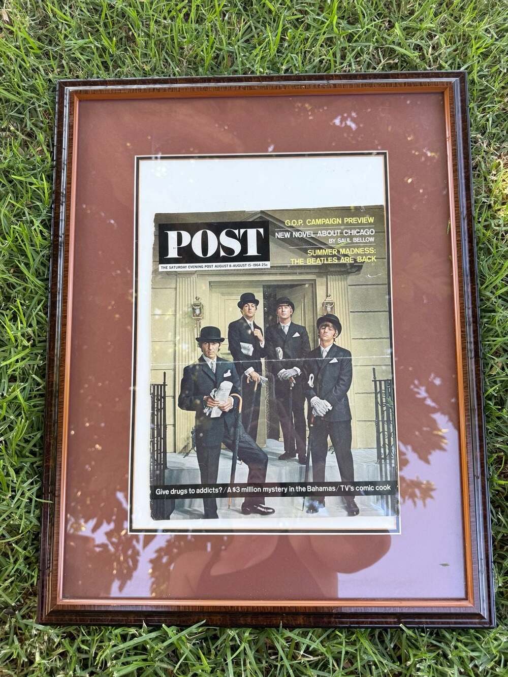Vintage 1964 The Saturday Evening Post Magazine Cover The Beatles, Framed